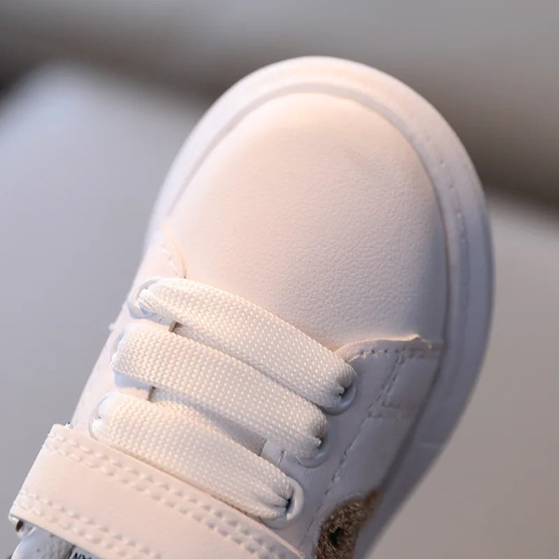 Scarpe Sportive Velcro e Stringhe con Orsetto per Bambini