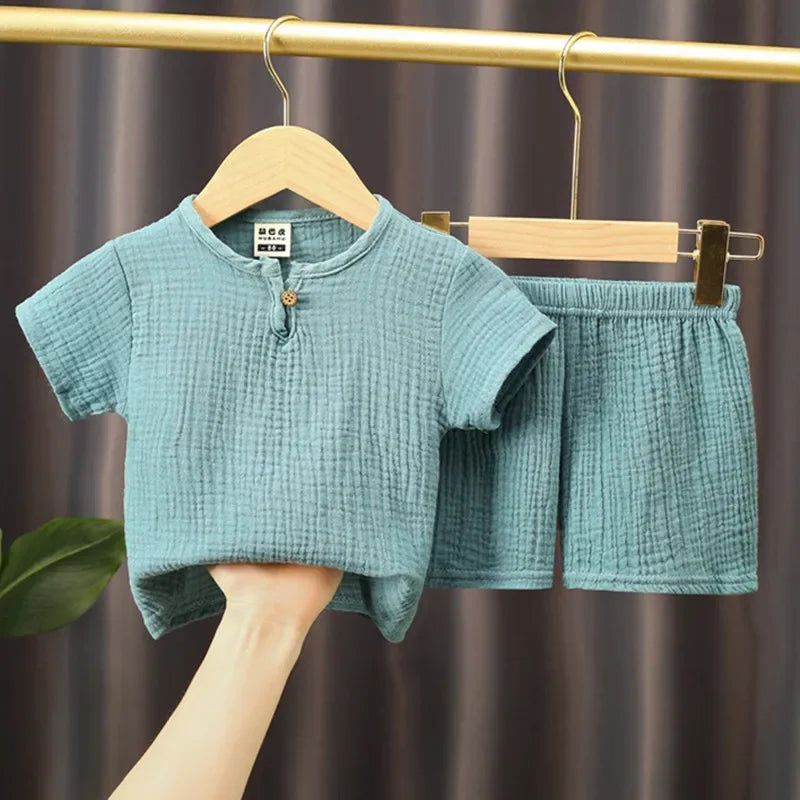 Completo 2 Pezzi Maglietta e pantaloncini estivi per Bambini multivariante