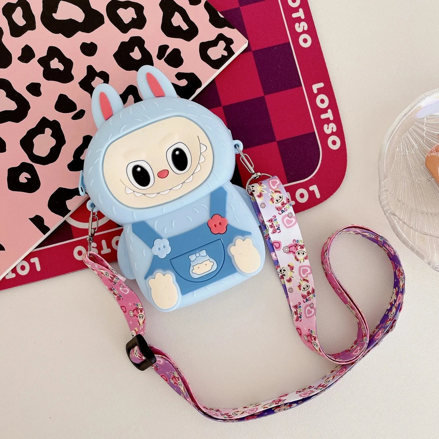 Borsa Labubu a tracolla in Silicone portaoggetti