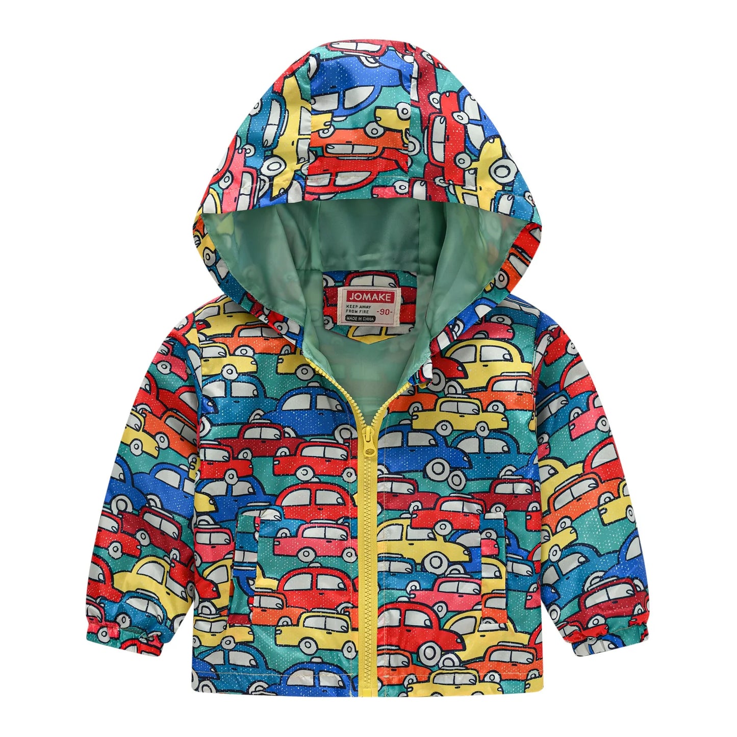 Giacca Antivento Impermeabile con Cappuccio e Zip per Bambini Multivariante