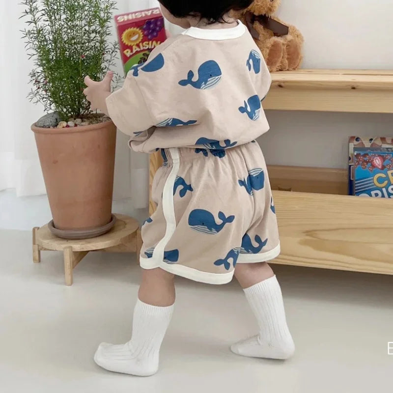 Ensemble survêtement 2 pièces t-shirt et short multivariant enfant
