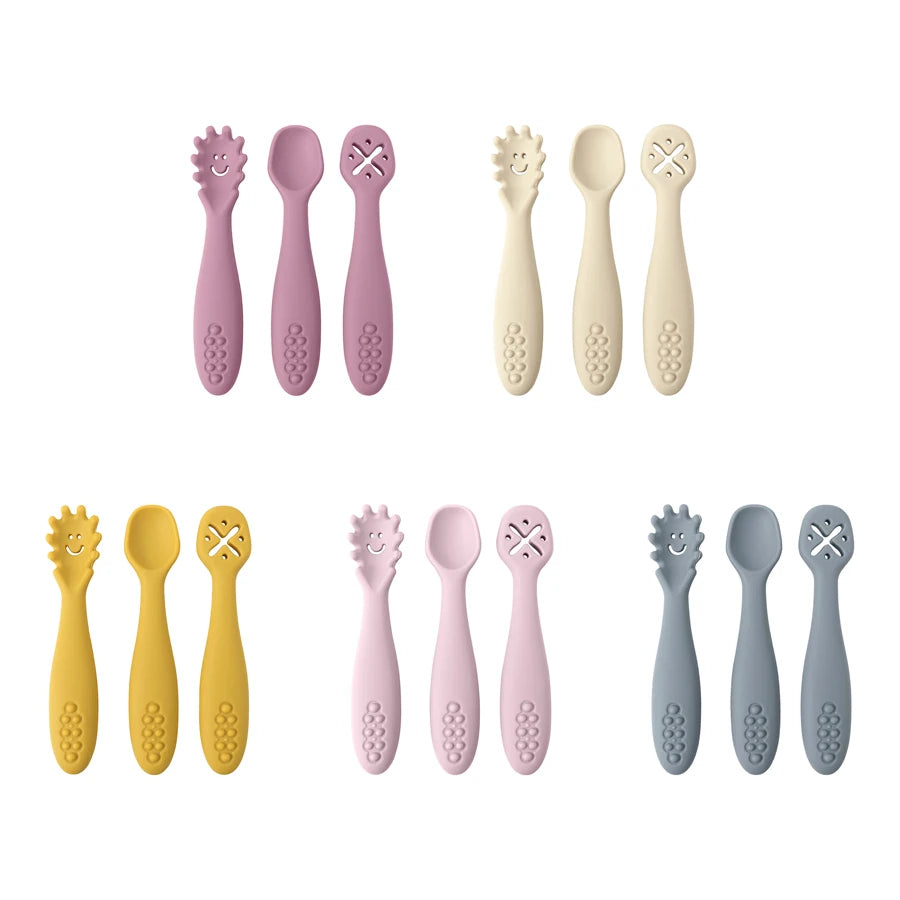 Set 3 Posate in Silicone per Bambini Multivariante
