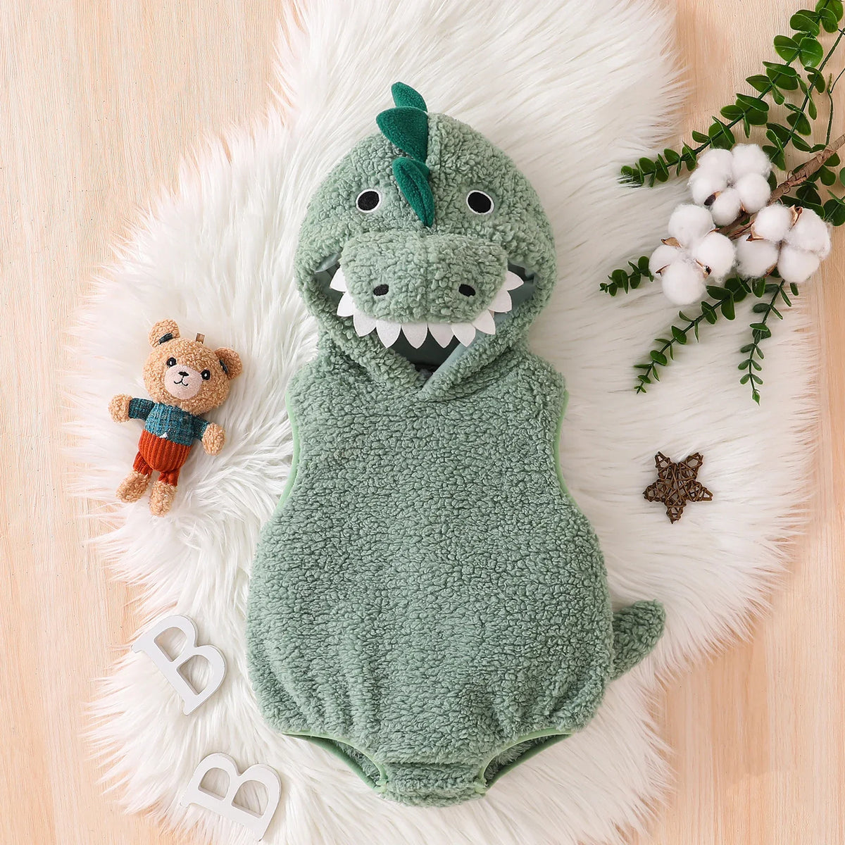 Costume Pagliaccetto Dinosauro per Bebè – 0–18 Mesi