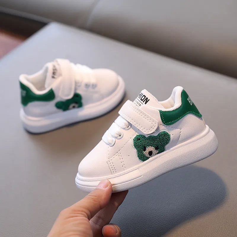 Scarpe Sportive Velcro e Stringhe con Orsetto per Bambini