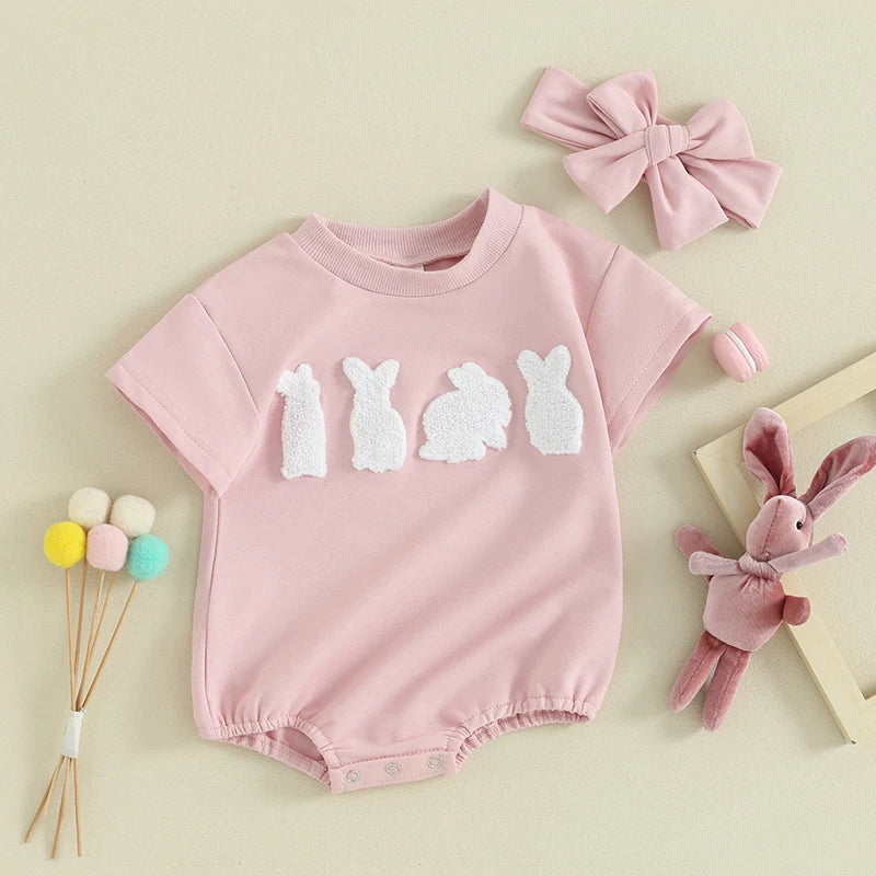 Felpa tutina intera baby Coniglietti con Fascia