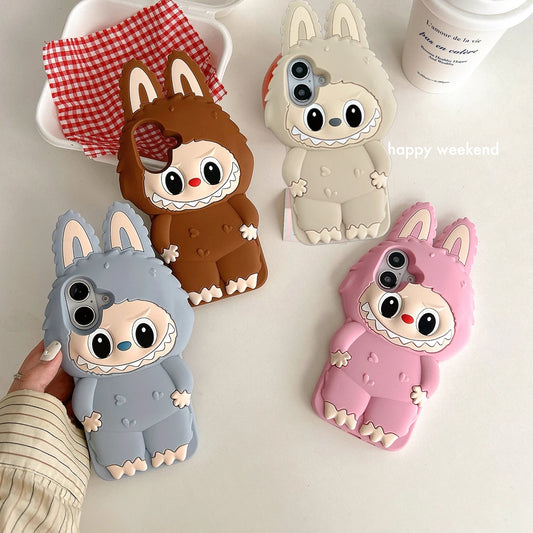 Labubu  Cover in Silicone Morbido Grande per Iphone
