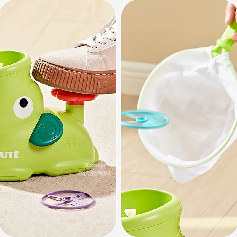 Jeu interactif de lancement et de capture de soucoupes volantes pour enfants