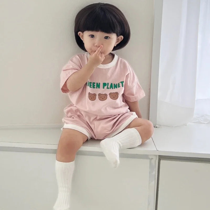 Ensemble de survêtement 2 pièces avec t-shirt et short pour enfants