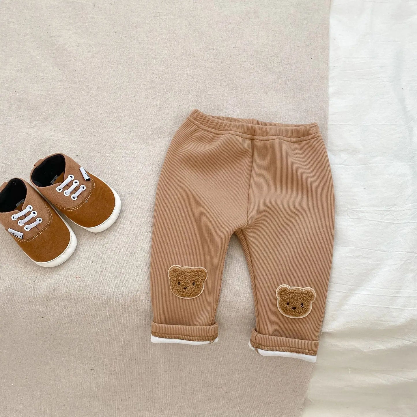 Leggings Invernale in Velluto Foderato in Pile con Elastico in Vita per Bambini