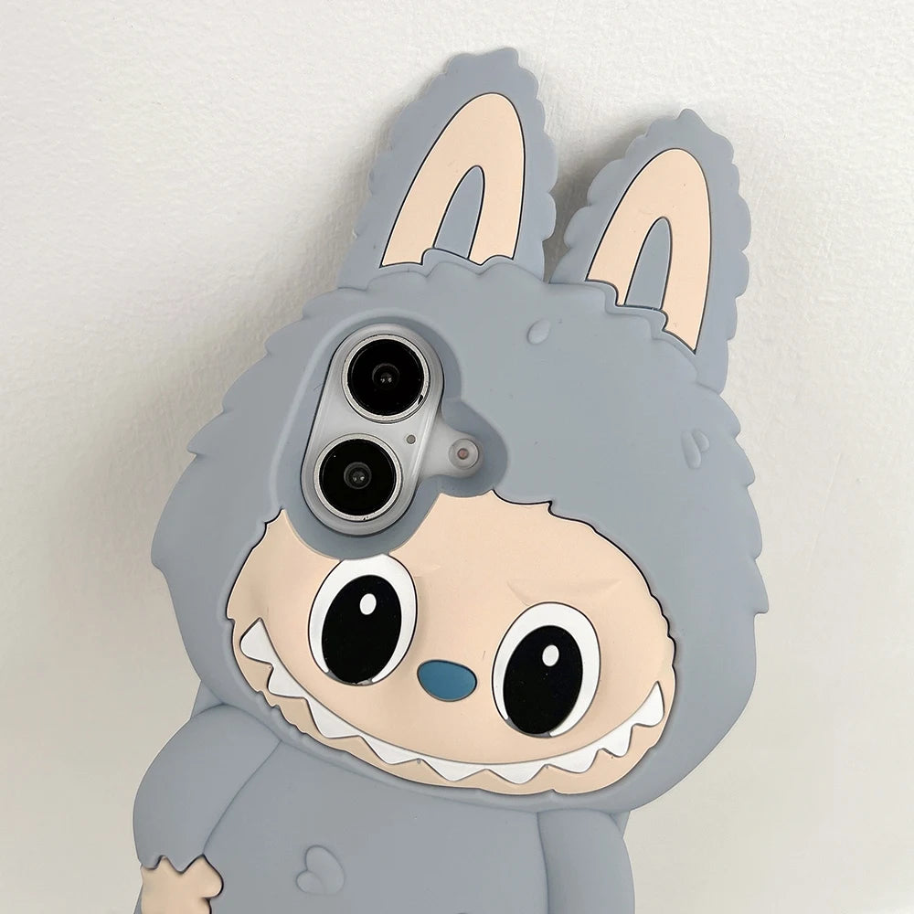 Labubu  Cover in Silicone Morbido Grande per Iphone