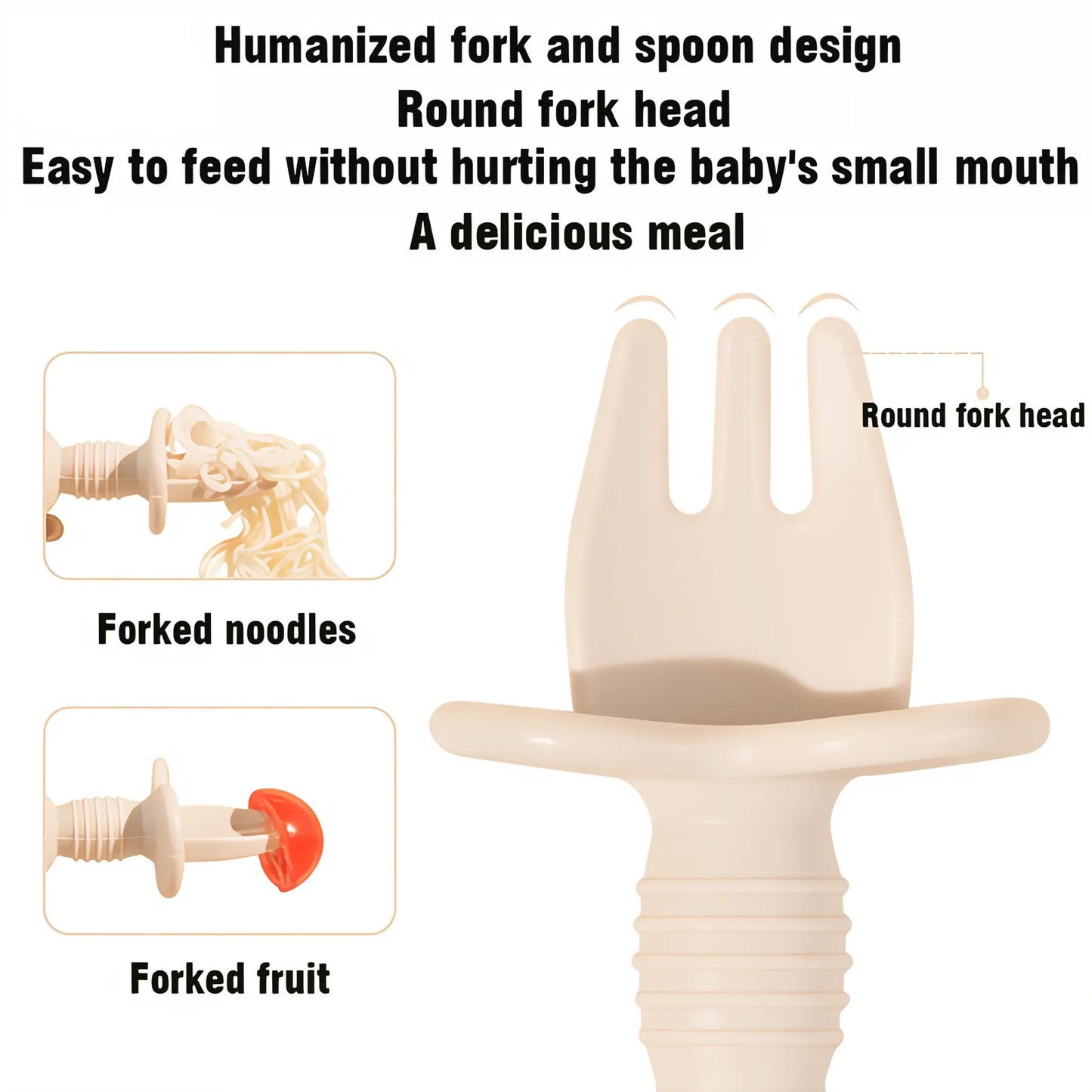 Set 2 Posate in Silicone per Bambini Multivariante
