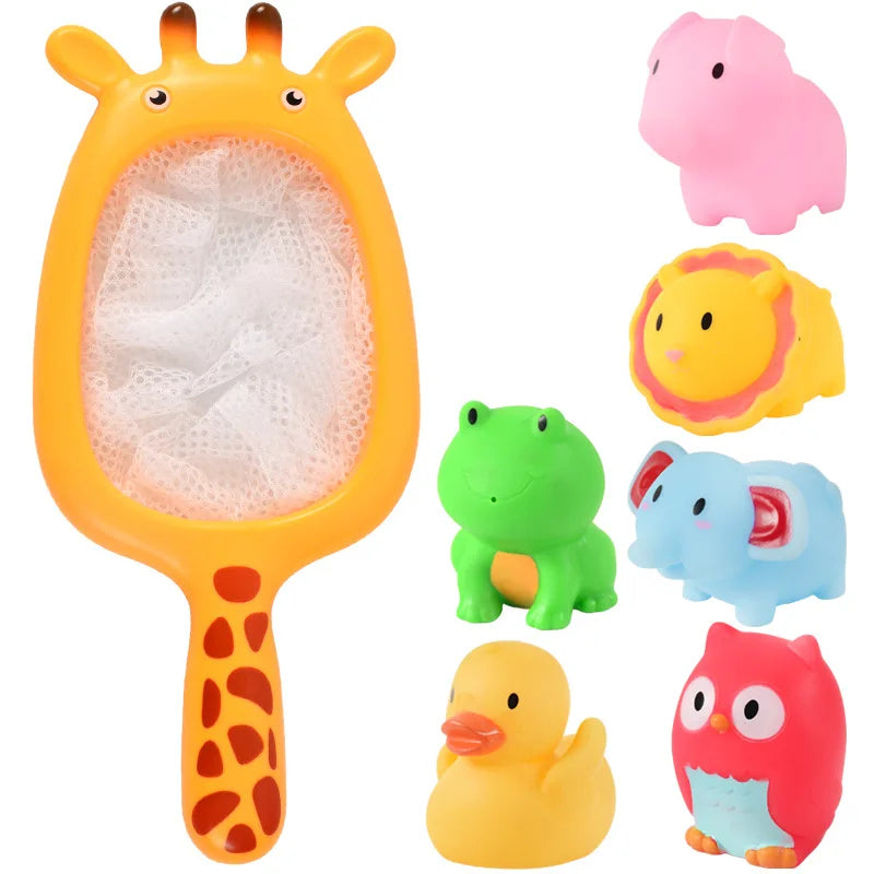 Gioco da Bagno Retino con 6 Animali Galleggianti