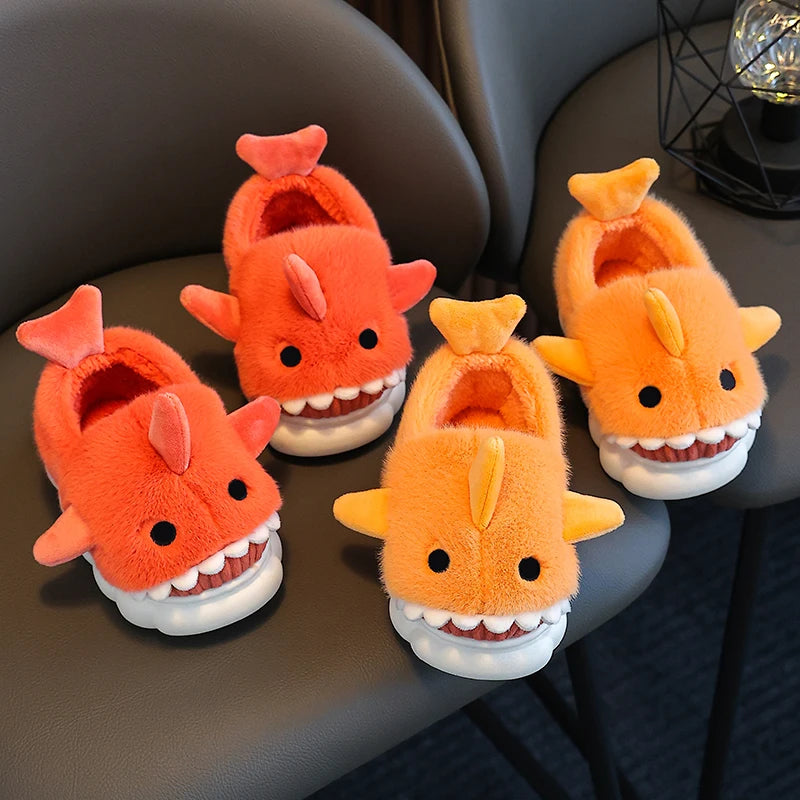 Chaussons requin rembourrés antidérapants pour enfants et adolescents