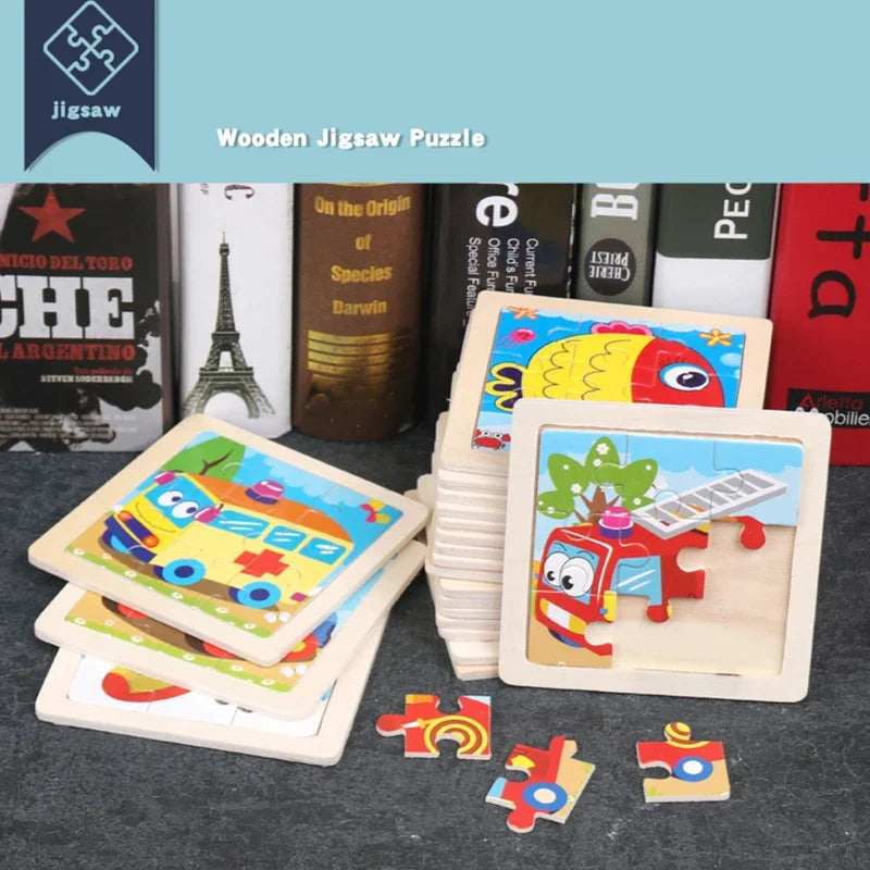 Puzzle en bois multi-variantes de 9 pièces