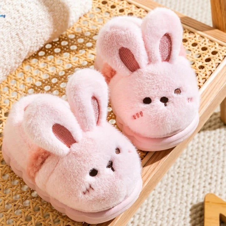 Chaussons antidérapants en forme d'animal, chauds et poilus