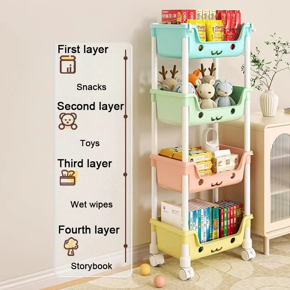 Carrello portagiocattoli componibile e smontabile per bambini