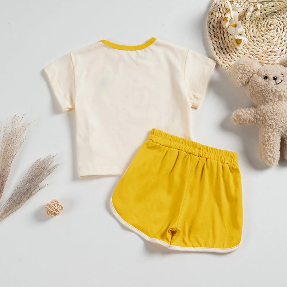 Ensemble de survêtement 2 pièces multivariant avec t-shirt et short pour enfant