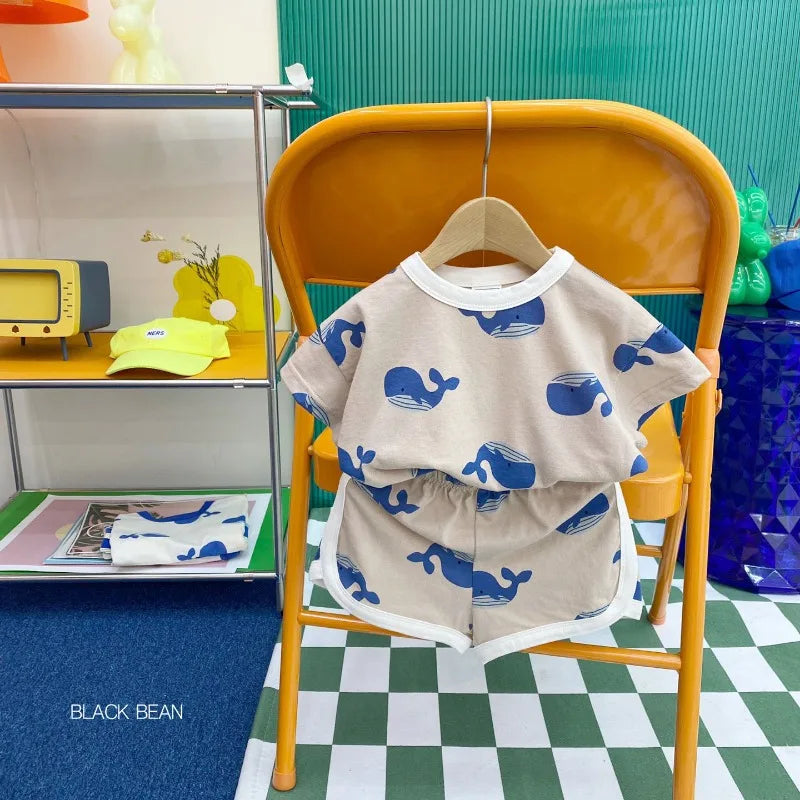 Ensemble survêtement 2 pièces t-shirt et short multivariant enfant