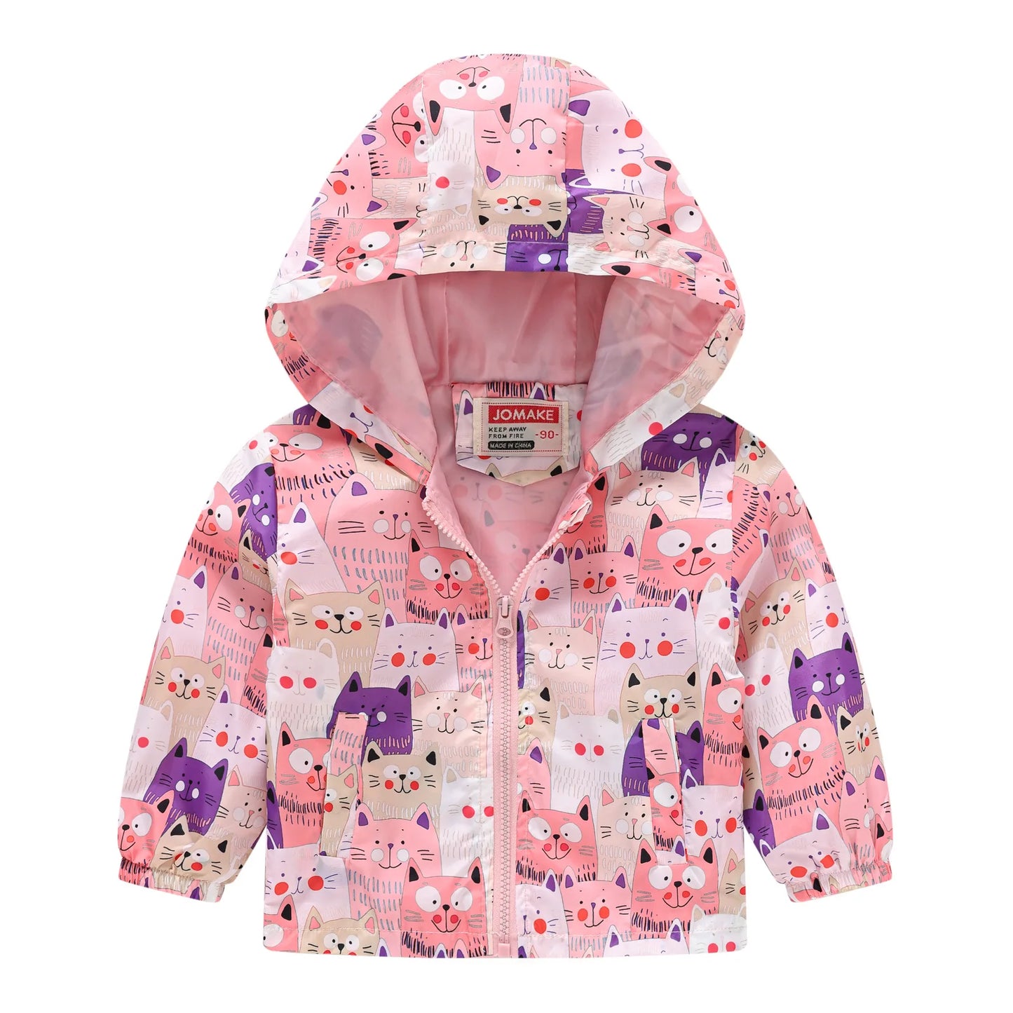 Giacca Antivento Impermeabile con Cappuccio e Zip per Bambini Multivariante