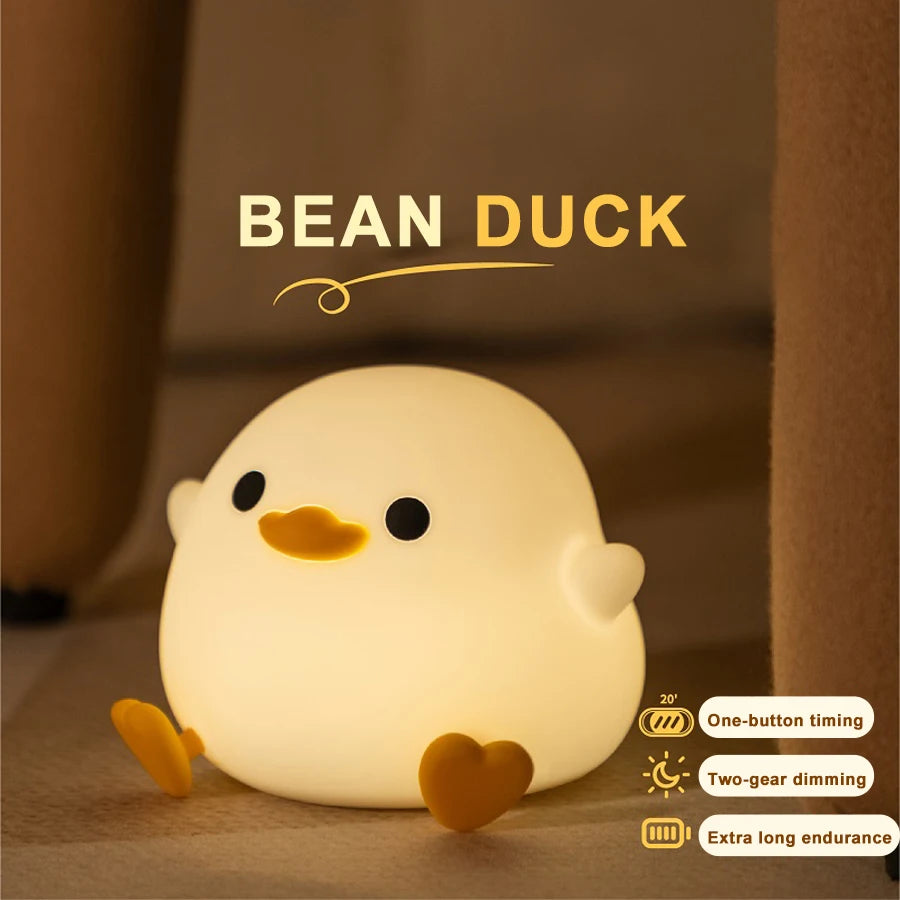 Luce notturna a LED Anatra Lampada in silicone per bambini