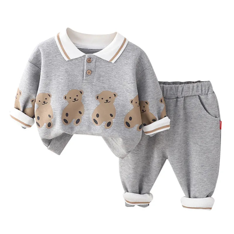 Set Tuta 2 Pezzi Polo e Pantalone per Bambini con Orsetti