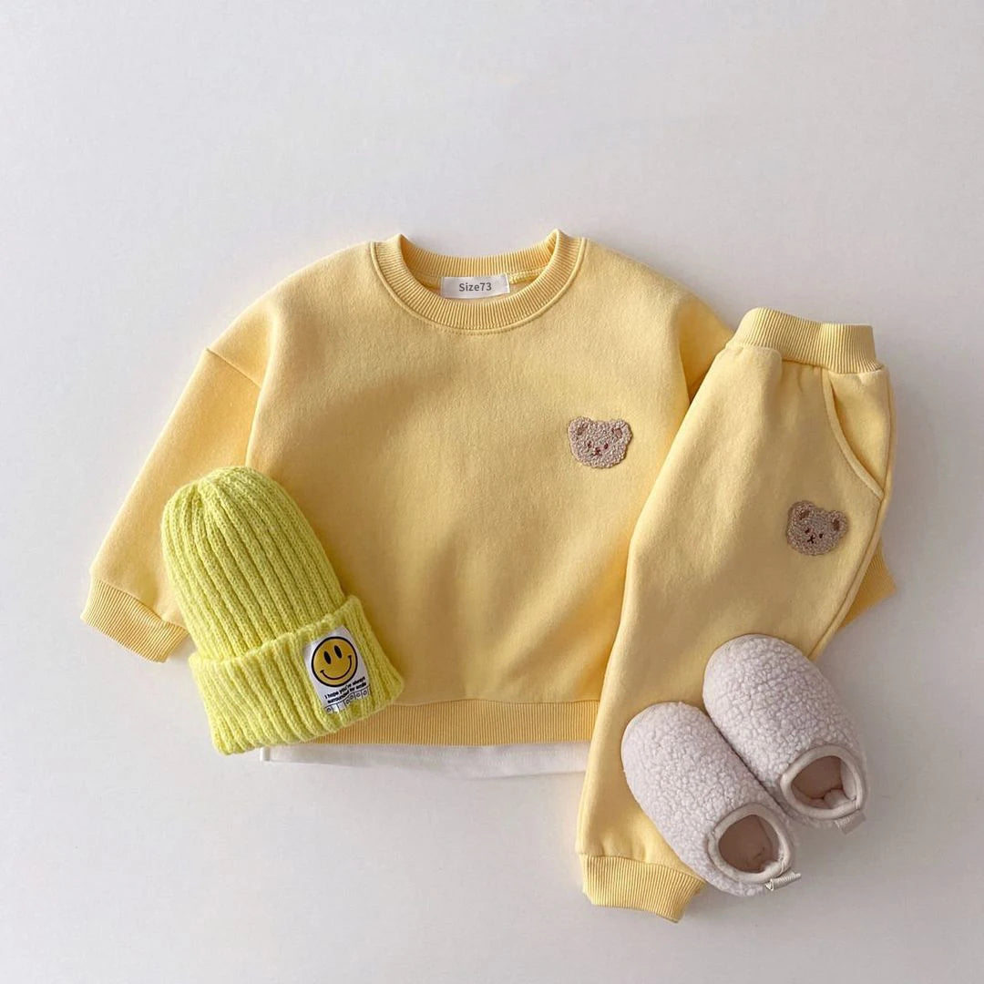 Set tuta in cotone per bambini orsetto multicolore