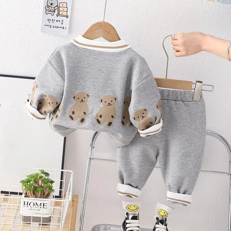 Set Tuta 2 Pezzi Polo e Pantalone per Bambini con Orsetti