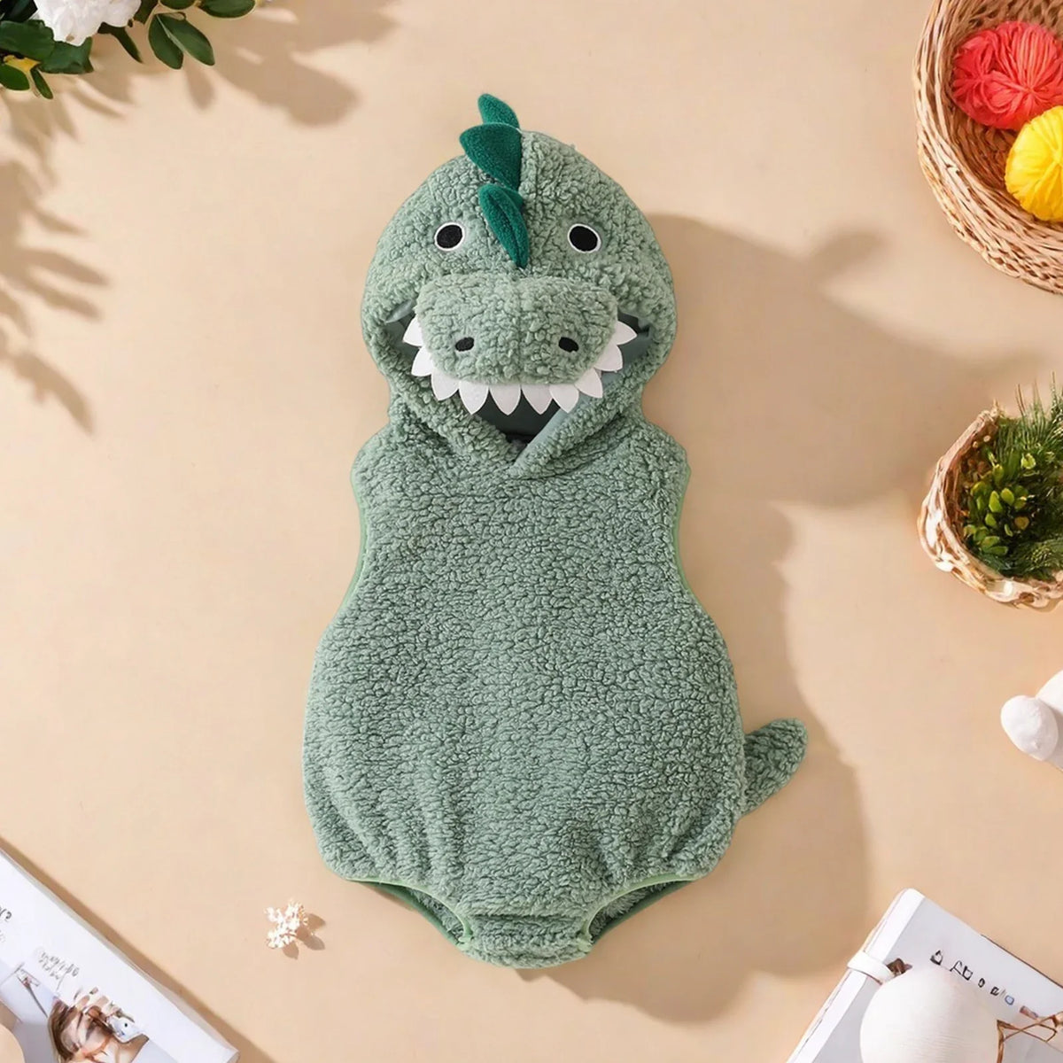 Costume Pagliaccetto Dinosauro per Bebè – 0–18 Mesi