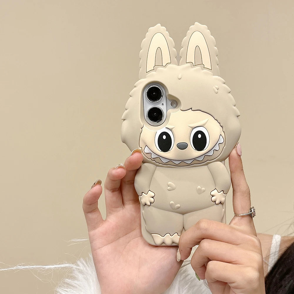 Labubu  Cover in Silicone Morbido Grande per Iphone