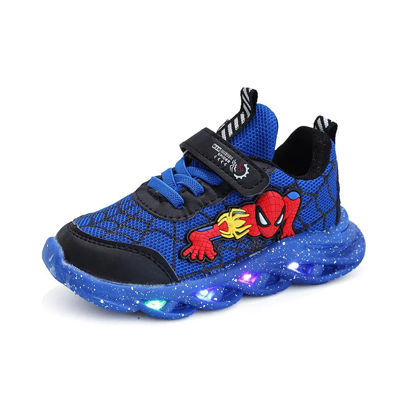 Spiderman LED prodyšná běžecká obuv pro děti Multivariant