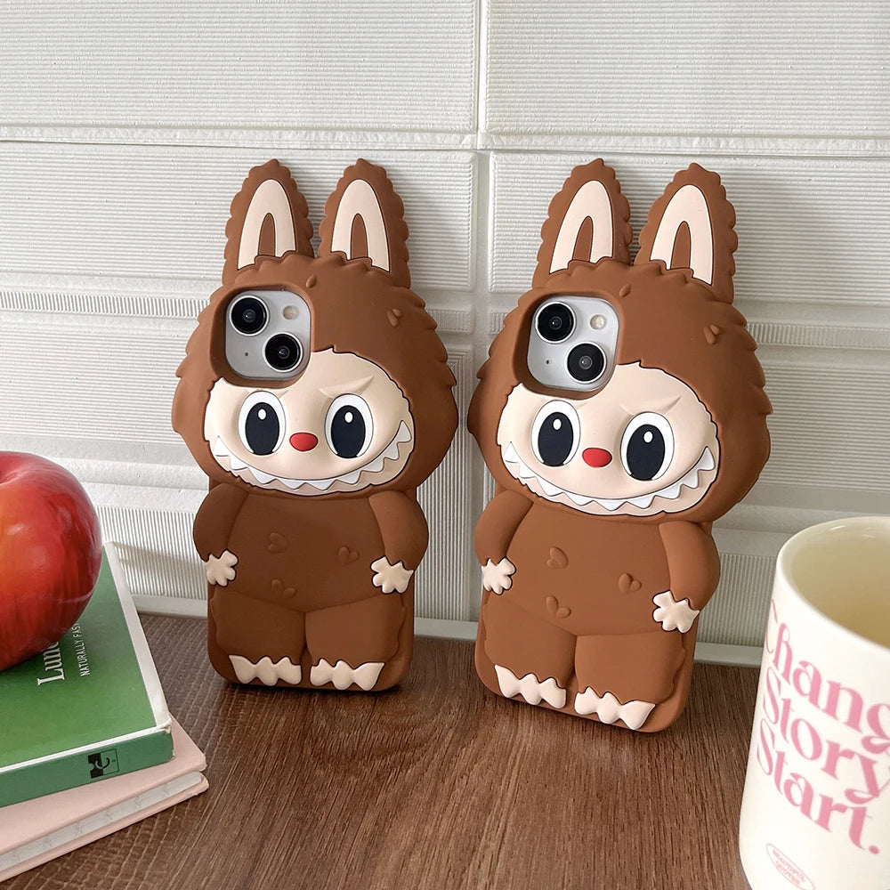 Labubu  Cover in Silicone Morbido Grande per Iphone