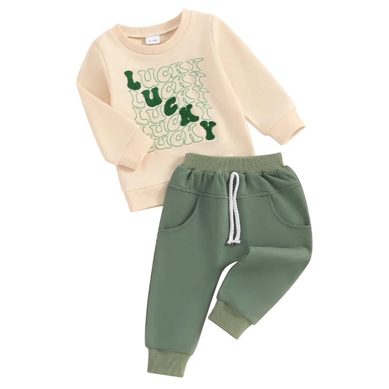 Set tuta in cotone per bambini quadrato Lucky