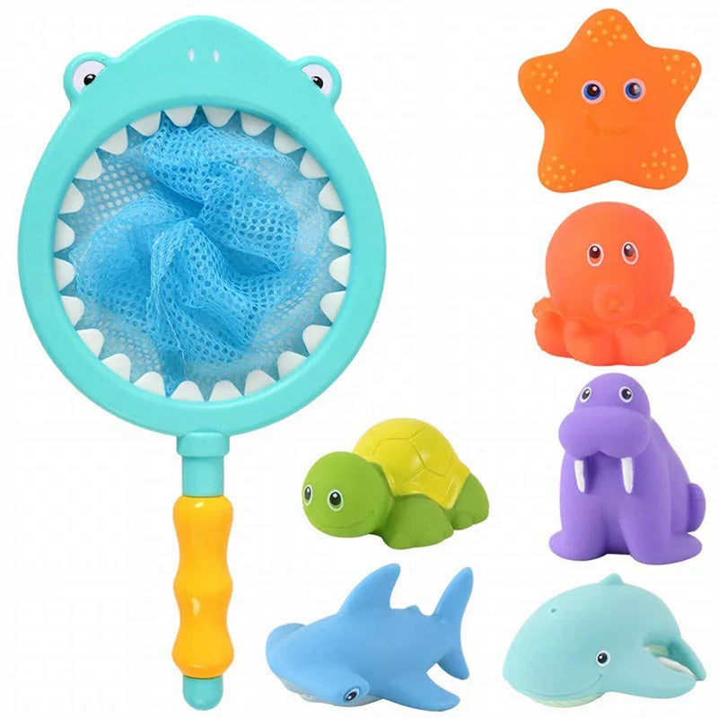 Gioco da Bagno Retino con 6 Animali Galleggianti
