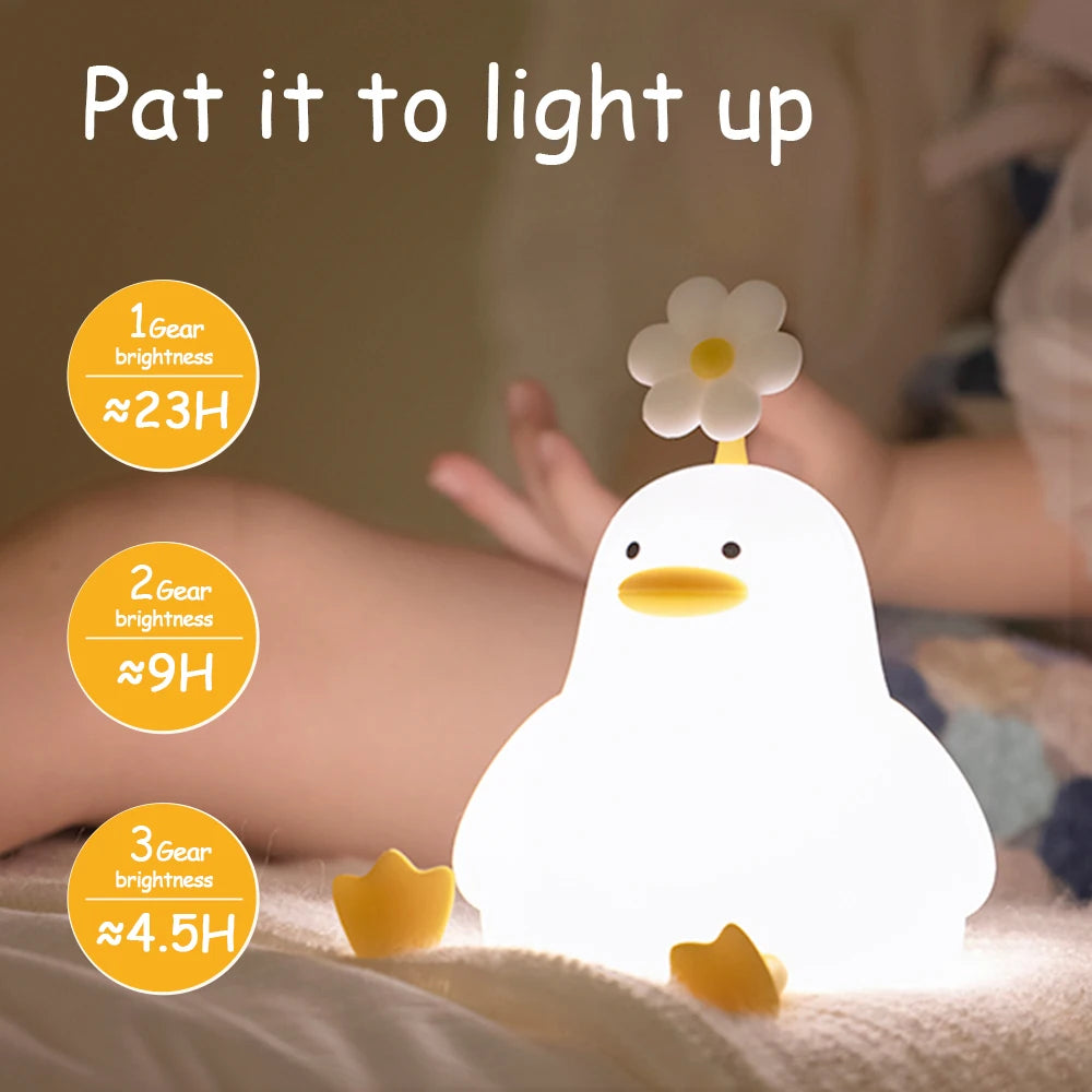 Luce notturna a LED Anatra Lampada in silicone per bambini