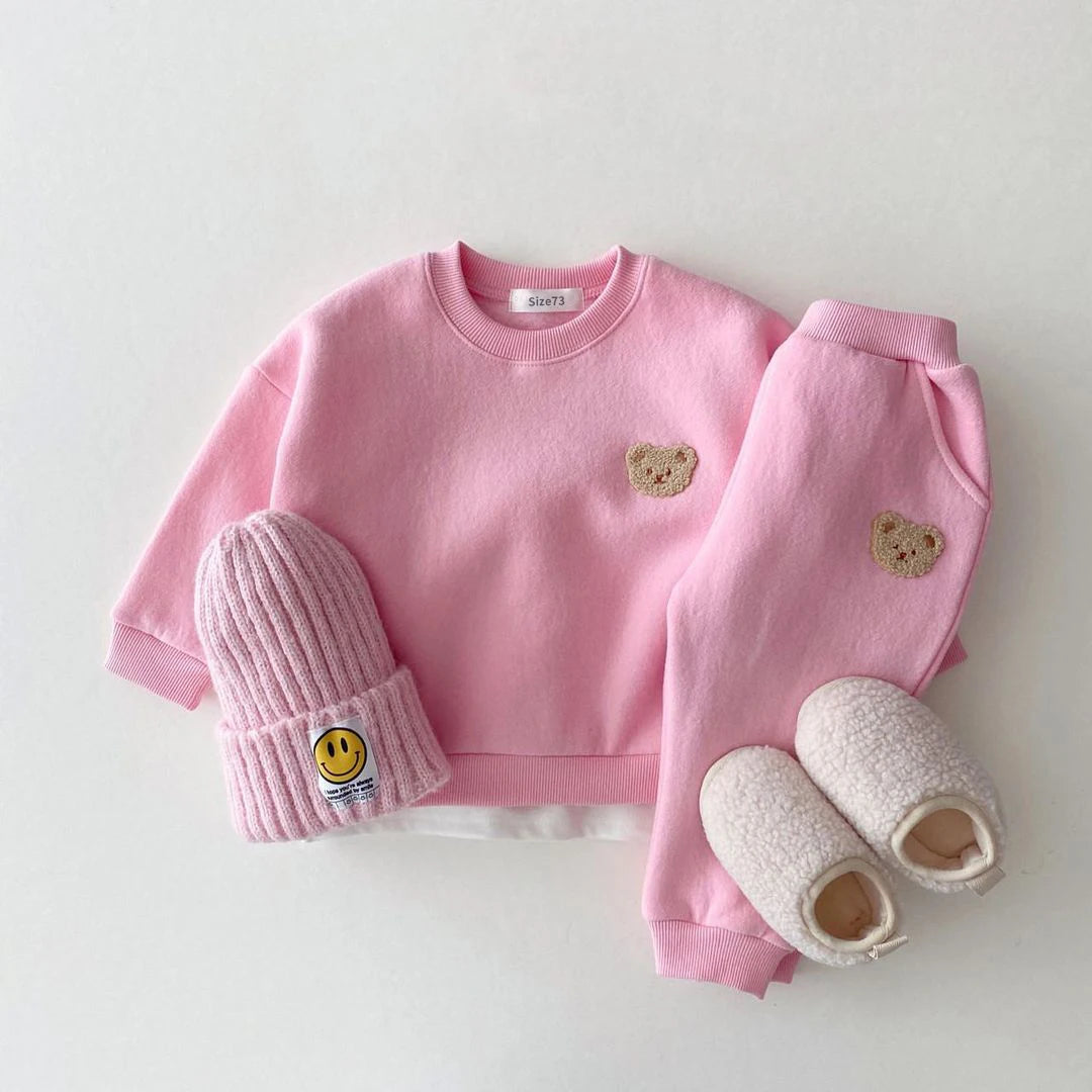 Set tuta in cotone per bambini orsetto multicolore
