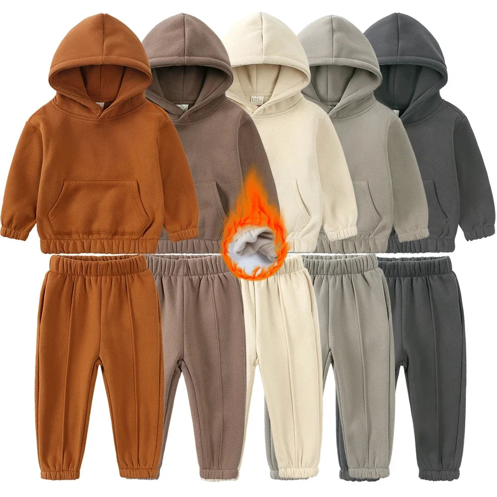 Ensemble survêtement 2 pièces avec sweat et pantalon en coton chaud