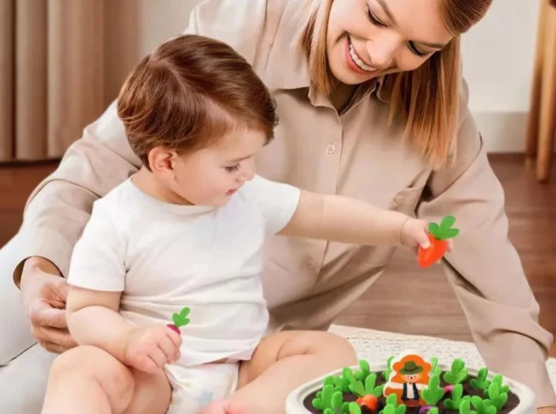 Jeu éducatif Montessori champ de carottes