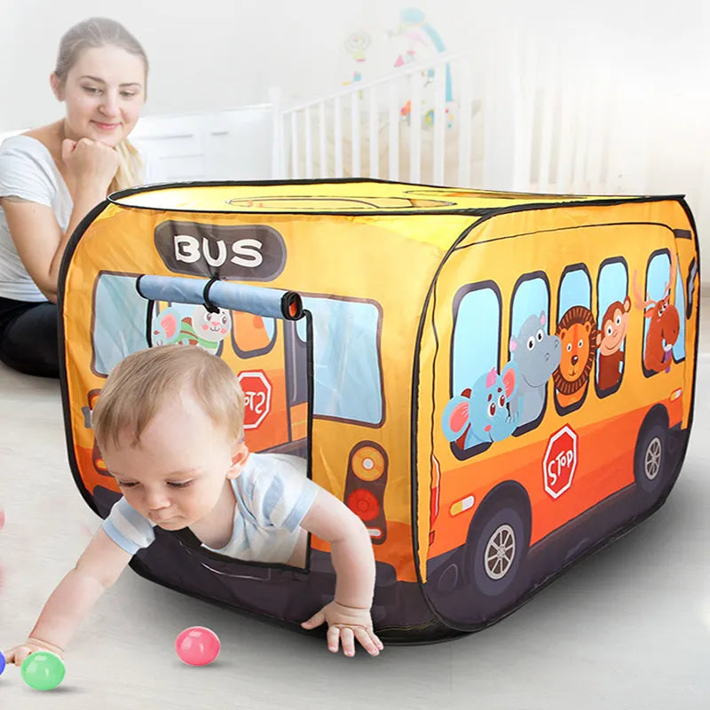 Tienda de juegos emergente plegable para autobús