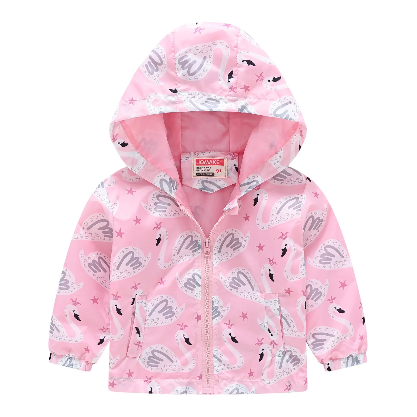Giacca Antivento Impermeabile con Cappuccio e Zip per Bambini Multivariante